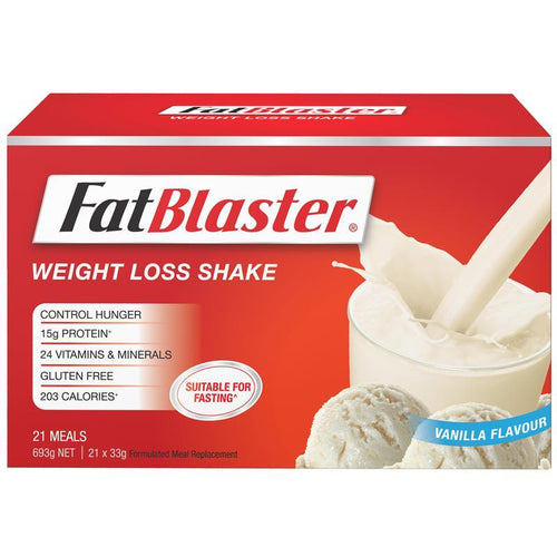 Fatblaster Weight Loss Shake Vanilla 21 x 33g Sachets Exclusive Size