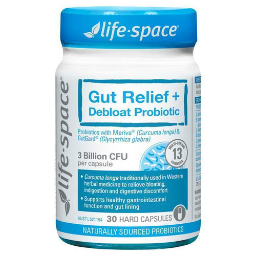 Life-Space Gut Relief + Debloat Probiotic 30 Capsules