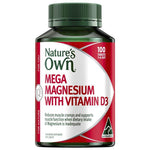 Nature's Own Mega Magnesium With Vitamin D3 100 Tablets