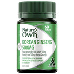 Nature's Own Korean Ginseng 500mg 60 Tablets