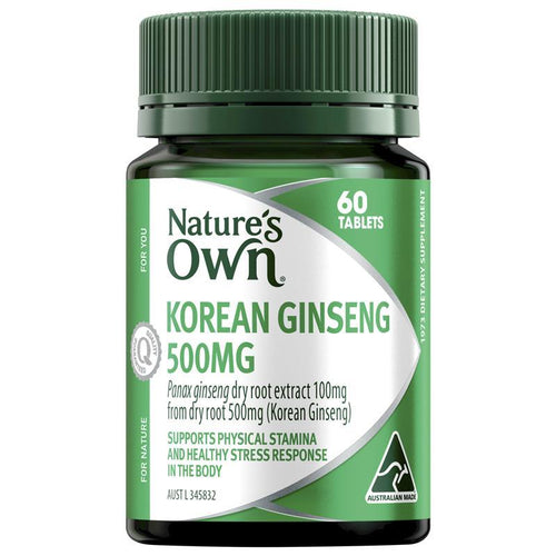 Nature's Own Korean Ginseng 500mg 60 Tablets