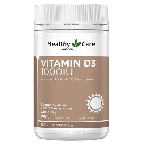 Healthy Care Vitamin D3 1000IU 250 softgel Capsules