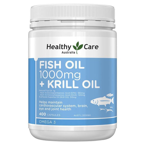 Healthy Care Fish Oil 1000mg and Krill 400 Capsules