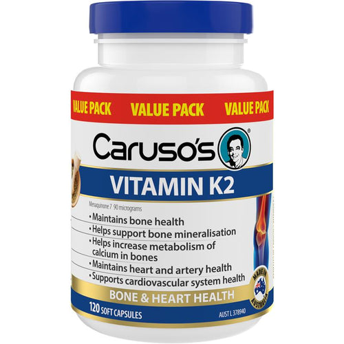 Carusos Vitamin K2 120 Capsules Exclusive Size