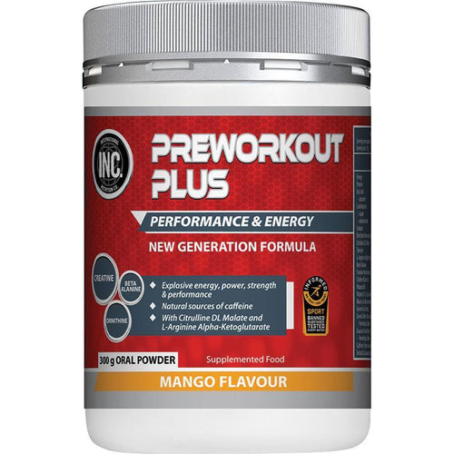 INC. Preworkout Plus Mango Flavour 300g
