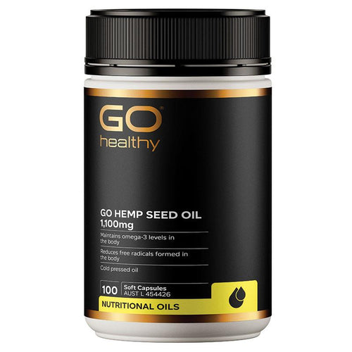 GO Healthy Hemp Seed Oil 1100mg 100 Soft Capsules