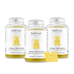 Teddi Lab by Unichi Omega-3 DHA Gummy x3 - Brain Memory & Eye Health, Vegan Algae Oil 3Bottles