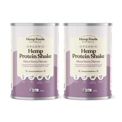 Hemp Foods Australia Organic Hemp Protein Mixed Berry 420g Twin Pack