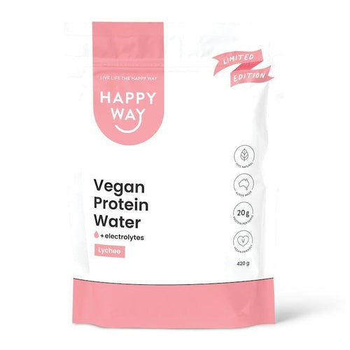 Happy Way Lychee Vegan Protein Water Powder 420g