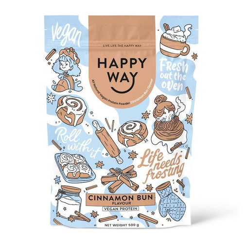 Happy Way Cinnamon Bun Vegan Protein Powder 500g