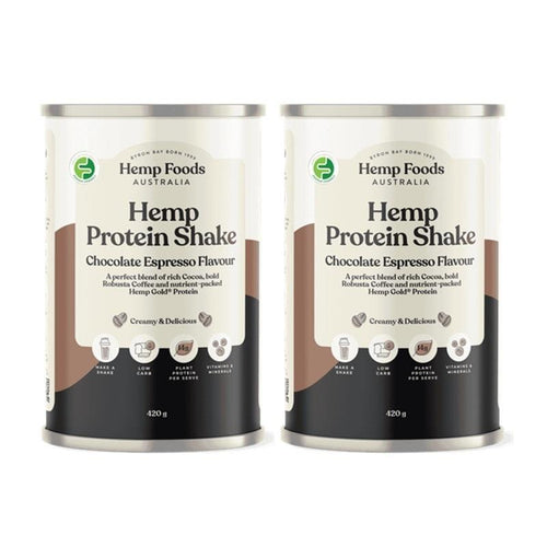 Hemp Foods Australia Hemp Protein Chocolate Espresso 420g Twin Pack