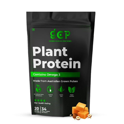 Green Choice Proteins - Salted Caramel Flavored Protein Powder - Plant Based Protein 1Kg