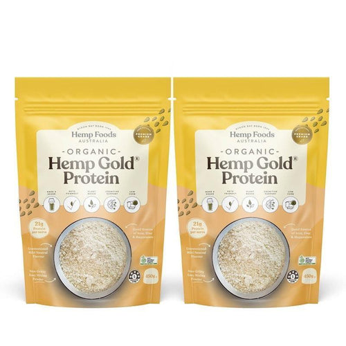 Hemp Foods Australia Organic Hemp Gold Protein Powder 450g Twin Pack