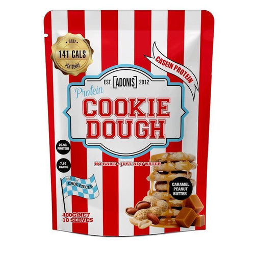 Adonis Gear Protein Cookie Dough (Casein Protein) - Caramel Peanut Butter 400g 10Serves