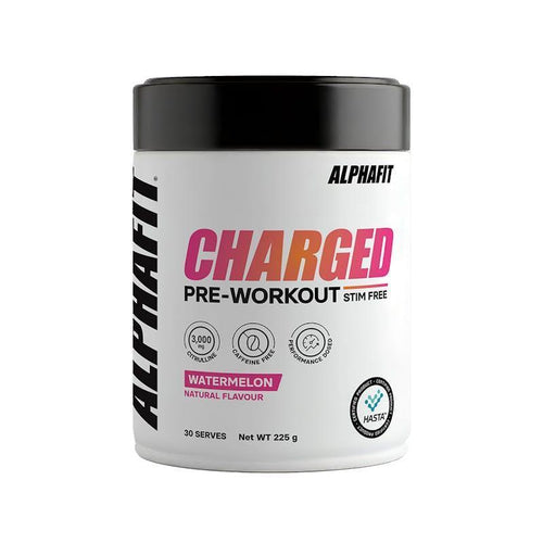 ALPHAFIT Charged Pre Workout Stim Free 225g Watermelon