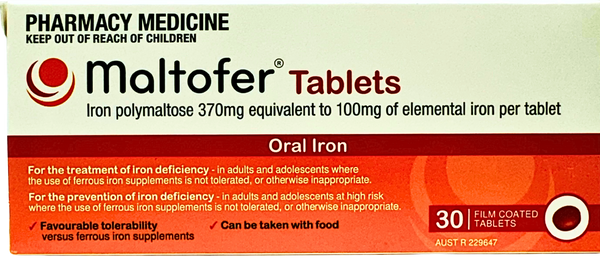 Maltofer Tablets (Oral Iron) 370mg x 30 Film Coated Tablets.