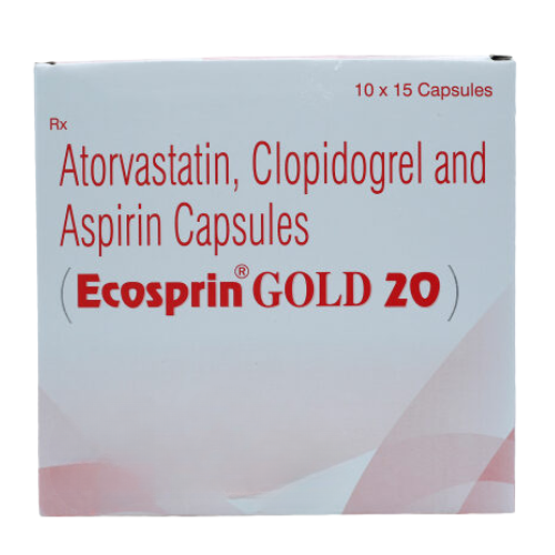 Ecosprin Gold 20 (Aspirin 75 Mg, Atorvastatin 20 Mg, Clopidogrel 75 Mg)
