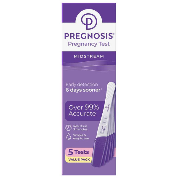 Pregnosis Midstream 5 Pregnancy Tests Value Pack