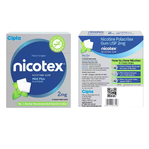 Nicotex Gums Mint Plus Suger Free.