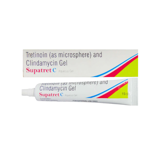 Supatret C Aqueous Gel 15gm (Tretinoin (0.04%) and Clindamycin (1%) ).