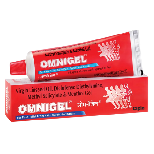 Omnigel Pain Relief (Linseed Oil BP, Diclofenac Diethylamine BP Equivalent to Diclofenac Sodium, Methyl Salicylate IP, Menthol IP, Benzyl Alcohol IP, (As Preservative) in water-washable base)